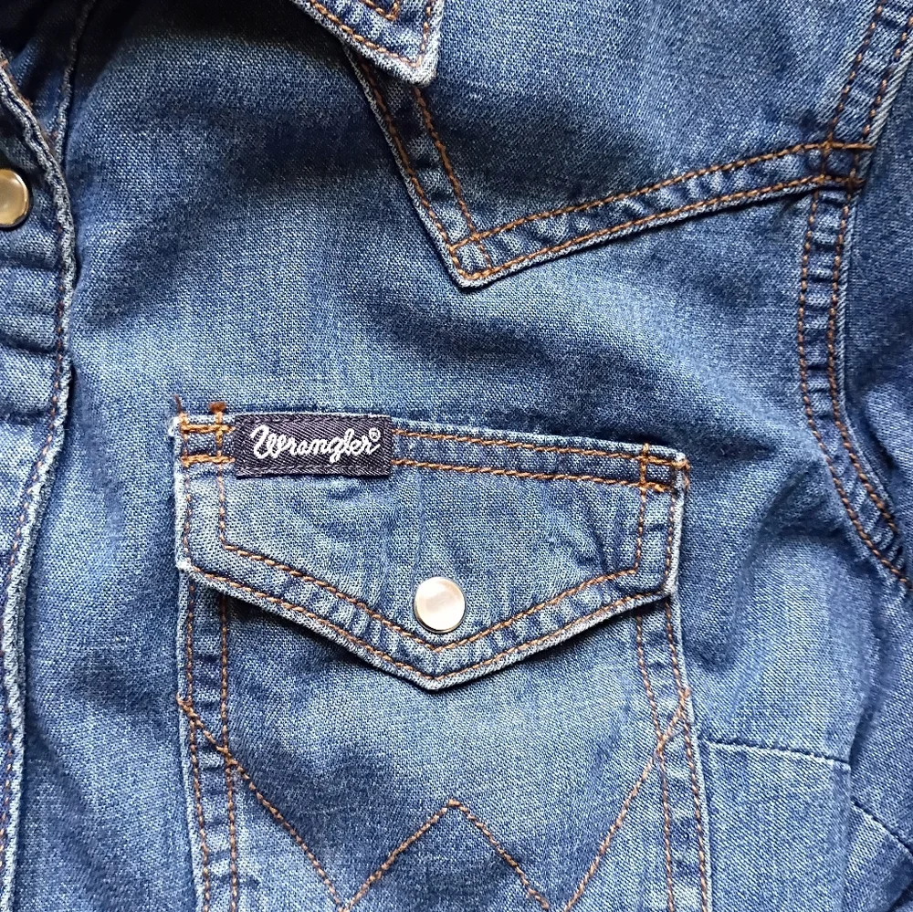 Wrangler Denim Long Sleeve Shirt Dress Blue - Picture 5 of 7